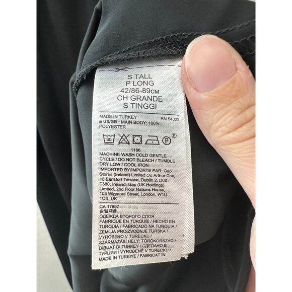 BANANA REPUBLIC | Black Midi Dress Flutter Sleeve V-Neck | Size Small Tall - Picture 7 of 7